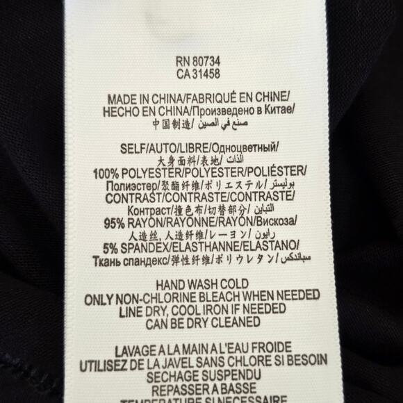 BCBGMAXAZRIA Elodie Black Asymmetrical Drape Top Women Size L Sleeveless Layered - Picture 10 of 10